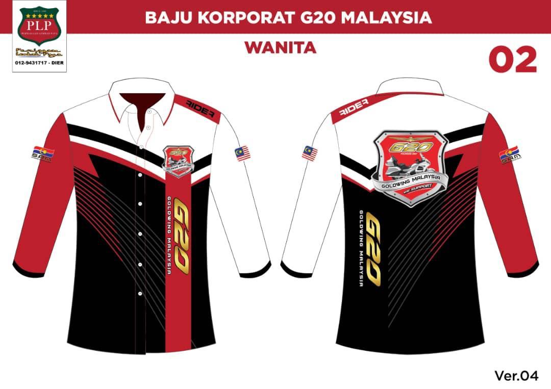 Baju Ride Merah Logo Sulam