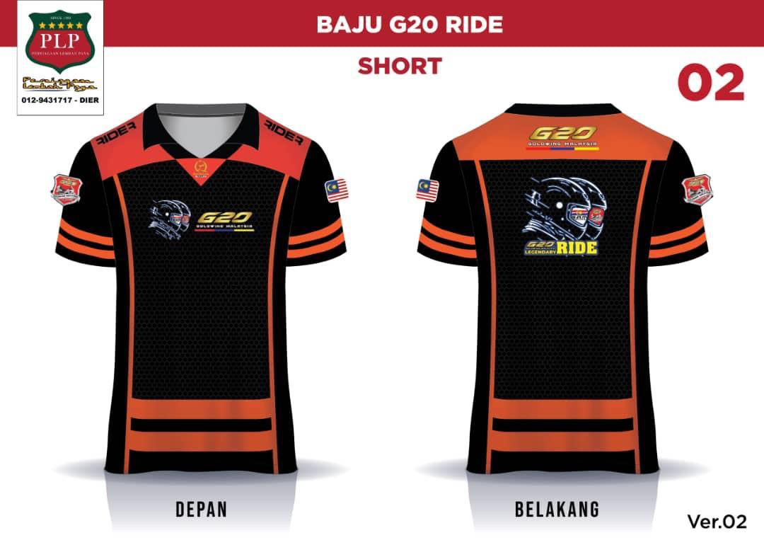 Baju Ride Oren Corak Helmet