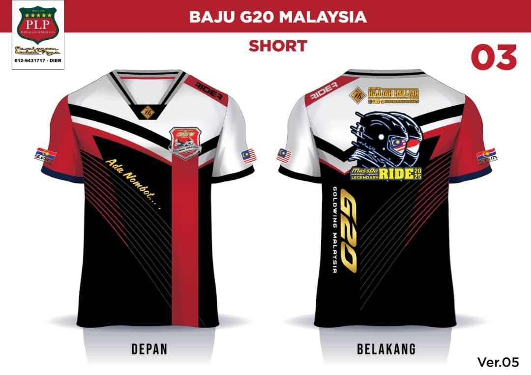 Baju Belang Hitam Putih Corak Helmet