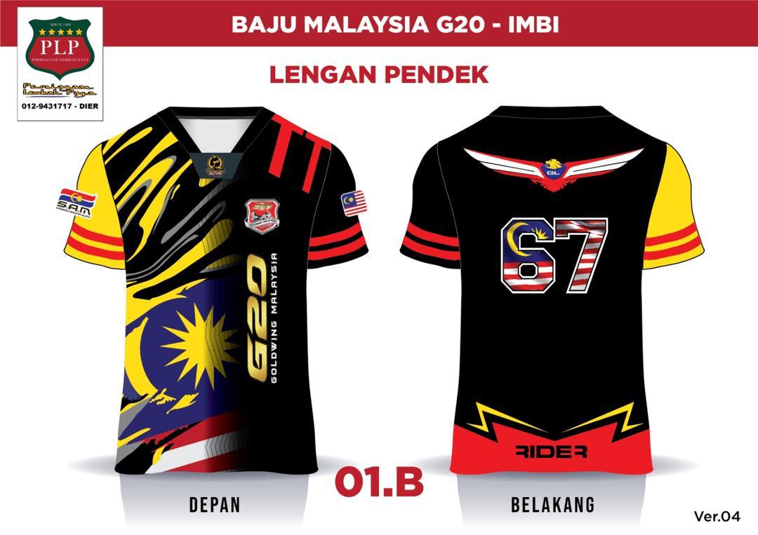 Baju Kuning Merah Hitam Corak Bendera Malaysia